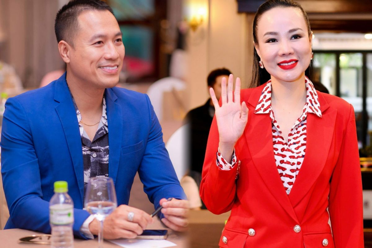Á hậu Dương Yến Ngọc hội ngộ siêu mẫu Quang Hoà tại sự kiện ký kết của Amedia Star