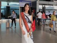 HOA HẬU PHAN HIẾU TƯƠI TẮN TẠI SÂN BAY TRƯỚC KHI SANG TRUNG QUỐC THAM DỰ MRS UNIVERSE 2019